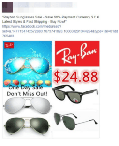 Ray Ban fake campaign